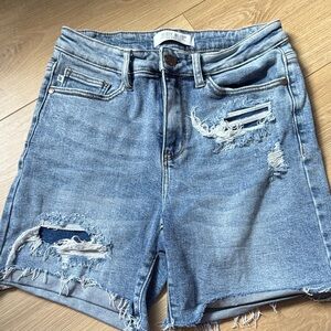 Judy Blue Women's Ripped Jean Shorts - Light Blue